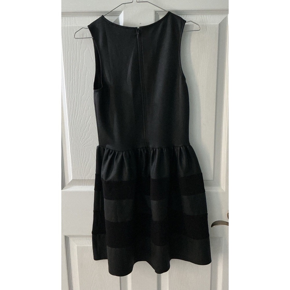 RED Saks Fifth Avenue Black Fit Flare Dress L Sleeveless Made in USA